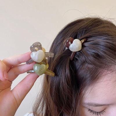 Acrylic Simple Love Small Hair Grabbing Clip Temperamental Bangs Clip High-Grade Hairpin Female Summer Side Clip Hair Accessories