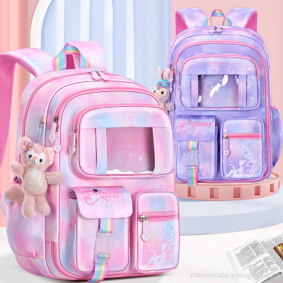 One Piece Dropshipping Fashion Student Schoolbag Burden Alleviation Backpack Backpack for Grade 1-6