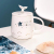 New Cartoon Whale Ceramic Cup Cute Mug Cup with Spoon Lid