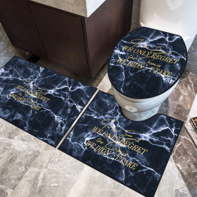 3D Printing Diamondmax Velvet Absorbent Non-Slip Floor Mat Door Mat Toilet Bathroom Three-Piece Carpet