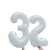 32-Inch 40-Inch Large Aluminum Foil White Digit Aluminum Balloon Can Float Empty Birthday Party Xiaohongshu Photo Props