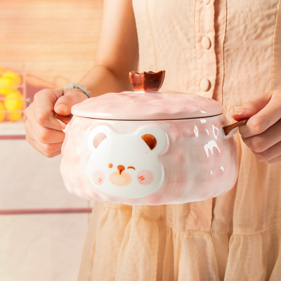 Cartoon Animal Bowl Household White Bear Cute Ceramic Good-looking Rice Bowl Eating Creative Porcelain Bowl Tableware