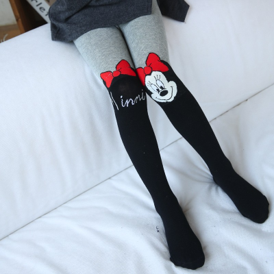 Special Offer Double Needle Cotton plus Velvet Thickened Children's Winter Pantyhose Stitching Cartoon Mickey Sweet 