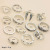 European and American Style Ring Suit European and American Love Footprints Butterfly Moon Snake Cross Flowers Silver Knuckle Ring 13-Piece Set