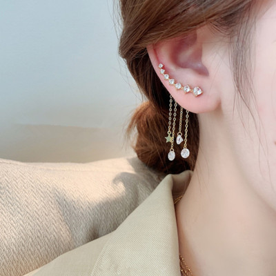 B466 Dongdaemun Same Product Tassel Earrings Korean Elegant High Sense Temperamental Earrings 2022 New Fashion