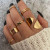 Europe and America Cross Border New Butterfly Irregular Opening Ring Finger Knuckle Ring Set 6-Piece Set