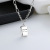 Chaosheng S925 Sterling Silver Box Letter Square Plate Necklace Ins Niche Design French Entry Lux Style Clavicle Chain Female