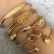 Europe and America Cross Border Hot Sale Women's Round Beads round Open Knotted Multi-Layer Geometric Spiral 5-Piece Bracelet Set