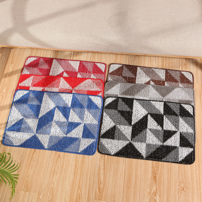 Modern Colorful Geometric Floor Mat Rectangular Washable Floor Mat Cross-Border Hot Selling Living Room Decoration Warm Stain Resistant Floor Mat