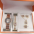 Cross-Border Fashion Steel Watch Women + Necklace + Bracelet + Ring + Earrings Gift Box Jewelry Gift Watch