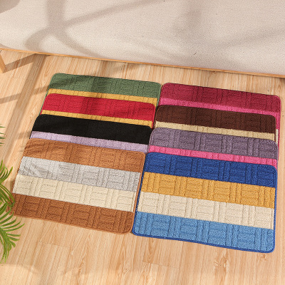 Colorful Striped Foot Mat Factory Wholesale Thickened Bathroom Absorbent Floor Mat Villa Entrance Dust Removal Household Mat