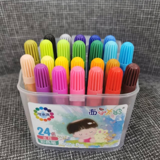 24色桶装彩笔