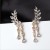 Factory Direct Sales Korean Korean Style New Sweet Rhinestone Popular Leaves Leaves Tassel Crystal Water Drop Ear Studs B116