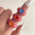 INS Europe and America Cross Border Colored Loving Heart Gossip Ring Set Y2g Sweet Cool Style Acrylic-Based Resin Ring Bracelet