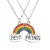 C182 Good Friend Besties Necklace Japan and South Korea Rainbow Clouds Dripping Oil Stitching Pendant Clavicle Chain Female