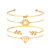 2022 New Europe and America Cross Border New Fashion Leaves Knotted Bracelet Diamond Bracelet Set Four-Piece E070