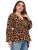 AliExpress European and American Style Cross-Border Foreign Trade plus Size Women's Clothing 2022 New Product Best-Selling Loose Leopard-Print Long-Sleeved Shirt