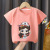 Children's Combed Cotton T-shirt Summer Cartoon Girl Top Boys' Clothes Children and Teens Short Sleeve T-shirt Single Piece
