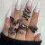 European and American Eye-Catching Ring Suit Female New Product Best-Selling Oil Dripping Geometric Bat Dragon Heart Punk Knuckle Ring 5 Pieces