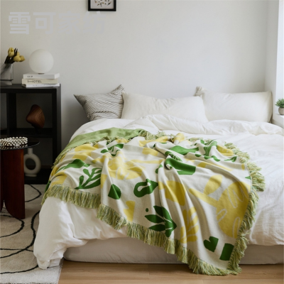 Bohemian Blanket Office Nap Blanket B & B Nap Blanket Bed Blanket Towel Tassel Cover Blanket Sofa Cover Ink Dyeing