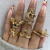 European and American Eye-Catching Ring Suit Female New Product Best-Selling Oil Dripping Geometric Bat Dragon Heart Punk Knuckle Ring 5 Pieces