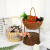 Pastoral Style Series Rattan Woven Basket Plastic Rattan Imitation Rattan Hand-Woven Flower Basket Handbag Picnic Basket