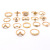 Europe and America Cross Border Ornament Bohemian Style Full Diamond Irregular Knuckle Ring 17-Piece Party Ring Set