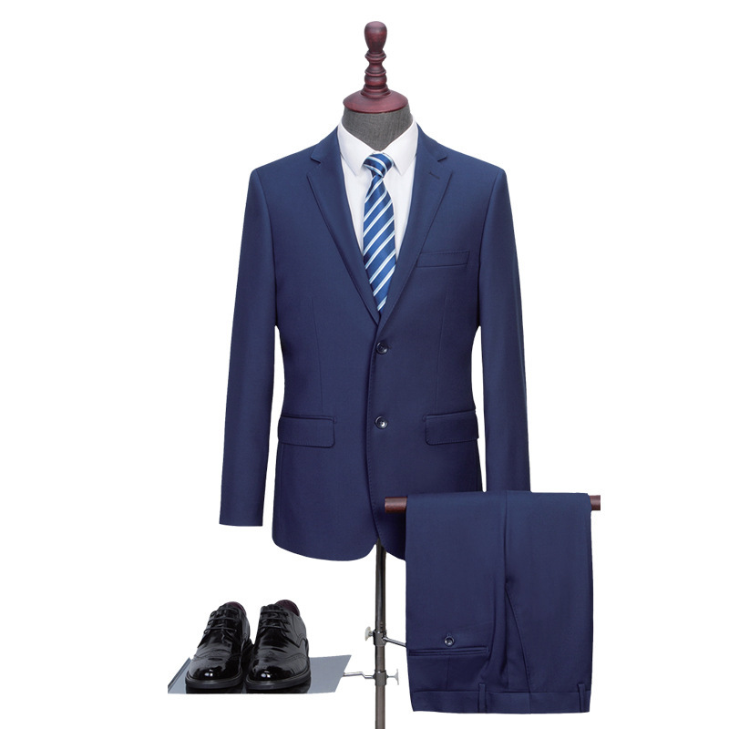 男士衬衣西服西裤修身休闲商务职业装西装二件套套装 工厂现货