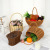 Pastoral Style Series Rattan Woven Basket Plastic Rattan Imitation Rattan Hand-Woven Flower Basket Handbag Picnic Basket