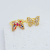 Cross-Border Hot Sale Color Zircon Butterfly Opening Ring