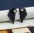 B226 European and American Foreign Trade Retro Three-Dimensional Angel Wings Stud Earrings Feather Diamond Alloy Piercing Ear Stud