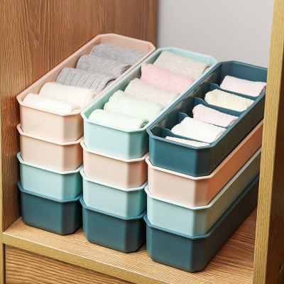 Home Underwear Storage Box Multifunctional Plastic Compartment Stackable Bra Underwear Finishing Box Socks Storage Box