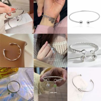 Internet Hot Escaped Princess Bracelet High Sense Light Luxury Minority Design Bow Bell Silver Jewelry for Women