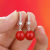 2021 S925 Silver Pearl Earrings Korean Long Red Bridal Earrings Ins Style Female Simple and Elegant Earrings