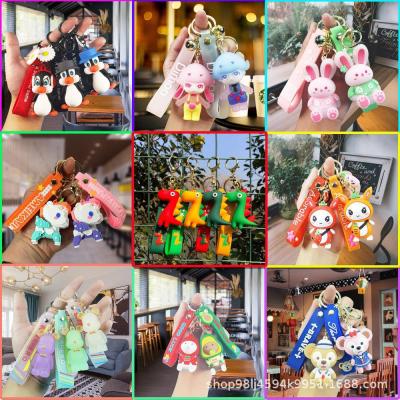 Cartoon Soft Rubber Key Pendants in Stock Wholesale Cute Trendy Cartoon Decoration Keychain PVC Pendant Doll Toy