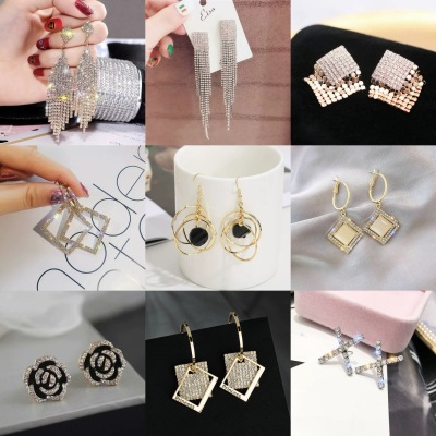 Long Tassel Earrings Stall Pinduoduo TikTok Five-Piece Earrings Wholesale Low Price Internet Hot Jewelry Earrings