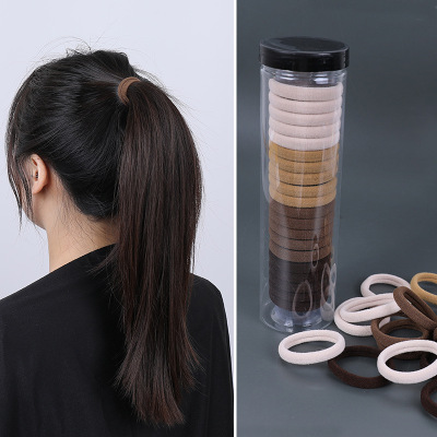 Korean Style 20 Pieces Filling High Elastic Hair Bands Seamless Rubber Band Female Hair-Binding Does Not Hurt Hair Not-Too-Tight Hair Rope Hair Ring