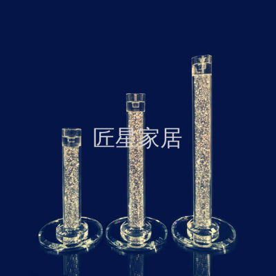 European-Style Simple Crystal Candlestick Single-Head Candlestick Light Luxury Candlelight Christmas Party Table Decoration Factory Direct Sales
