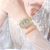 Cross-Border Fashion Small Waist Diamond Bracelet Watch Women's Luxury Niche Square Fashion Streamlined Women's Watch 