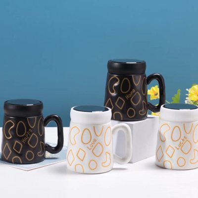 Ceramics mug keep warm cup black and white lovers cup high-grade office mug..