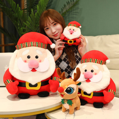 New Product Creative Cartoon Santa Doll Decorations Cross-Border Hot Sale Christmas Gift Plush Toy Pillow