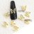 Japanese Three-Dimensional Hollow Small Butterfly Nail Jewelry Retro Glossy Double Butterfly Gold and Silver Mixed Nail Ornament