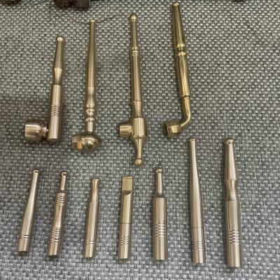 Factory Supply Copper Filter Cigarette Holder Pipo Long Brush Holder Short Rod Dual-Use Filter Pipe Metal Tobacco Pipe Wholesale