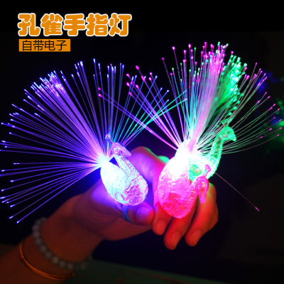 Light-Emitting Peacock Finger Lights Stall Hot Sale Children's Toy Night Market Light-Emitting Toy WeChat Business Push Scan Code Small Gift
