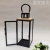 In Stock Wholesale European-Style Outdoor Wedding Floor-Standing Home Decoration Storm Lantern Candlestick Glass Wrought Iron Wood S-7110