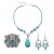 Cross-Border New Vintage Pearl Pendant Turquoise Beaded Bohemian Chinese Style Jewelry Necklace and Earrings Suite