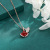 Silver Three Lucky Ginkgo Leaf Necklace Red Agate Necklace Small Skirt Light Luxury Minority Design Necklace for Women