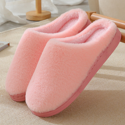 New Warm Indoor Cotton Slippers Women's Soft Bottom Home Slippers Men and Women Couple Autumn and Winter Cotton Slippers Cotton Slippers Fluffy Slippers