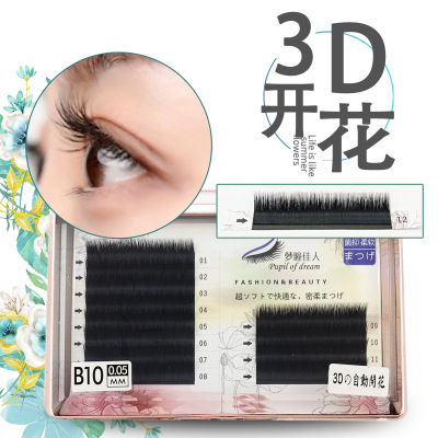 False Eyelashes Multi-Level 3D Automatic Flowering Grafting Thick Curl Natural Models Factory Wholesale