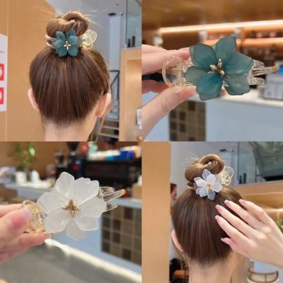 Lazy Bun Back Head Internet Celebrity Flower Hair Clip Updo Gadget Female Summer Internet Celebrity Temperament Barrettes Hair Clip Headdress